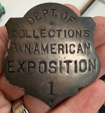 Pan American Exposition 1901 Buffalo NY Badge Dept Of Collections Rare 2.5