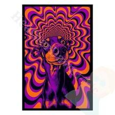 Psychedelic Doggo Postcard Psychedelic Style 4x6 in. made by HeatherDawn14 picture