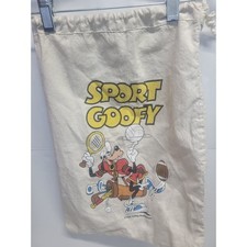 Vintage Sport Goofy Disney Eveready Canvas Drawstring Bag Made in USA 16x11 picture