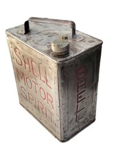 1946 Shell 2 Gallon Petrol Jerry Can With Original Lead-Zinc Alloy Cap picture
