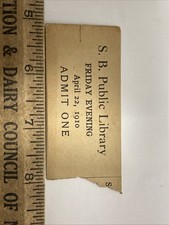 Rare April 22 1910 South Butler Ny Public Library Ticket picture