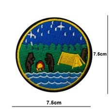Camping Adventure bears Iron or Sew On Embroidered Patch applique Badge logo. picture