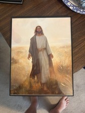 Jesus The Christ Walking Outdoors Framed, 8.5x11 Print, Plastic Frame picture