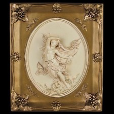 Vintage Art Noveau Neoclassical Style Ornate Alexander Backer Gold Wall Plaque picture