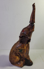 Vintage Italian Leather Wrapped Elephant Wine Bottle Decanter VetroPelle 14