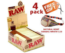 4 Pack Lot Raw Organic King Size Slim Rolling Papers Full Box 50 Packs Free Gift picture