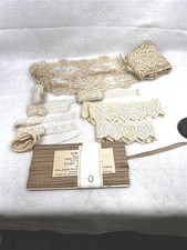 antique lace trim white yards lot embroidered Victorian original 19thc picture