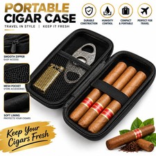Portable Cigar Case Travel Pouch for Cigars Cutter Lighter Storage Smoking Box picture