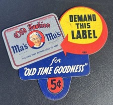 Vintage RARE Ma’s Root Beer Diecut Advertising Bottle Topper picture