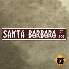 California Santa Barbara Street road sign 900 block 33x6 picture
