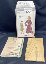 Vtg Sewing Pattern, Simplicity 8666 dress, 18 1/2, Uncut - ships free picture
