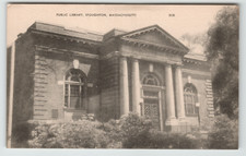 Postcard Vintage Public Library in Stoughton, MA picture