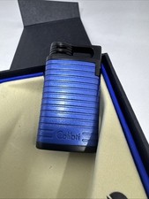 Colibri Belmont Single Jet Torch Flame Cigar Lighter - Black and Blue - New picture