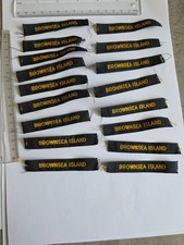 Bulk Lot 17x Brownsea Island Scout Guide Woven Shoulder Name Tapes Badges picture
