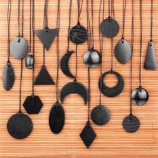 Shungite Pendants - No Fake - 12x Styles - Authentic Stone Necklace - Tolvu picture