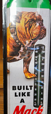 Mack Built Like a Mack Bulldog Metal Advertising Thermometer picture