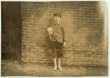 Photo:Lewiston Maine 1909 Child Labor Boy Sweeper Hill Mfg Co Lewis Hine picture