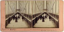 USA.Brooklyn Bridge.Scene accident.Photo Albumen Stereo Kilburn 1883. picture
