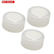 Replacement Caps 3 Pk Small 5 Gal Plastic Hedpack Snap Closure White Lid Covers picture