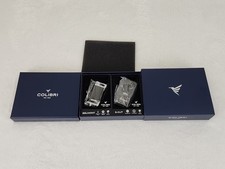 BNIB Colibri EVO Lighter & S-Cut Cigar Cutter Gift Set - Black Chrome Finish picture