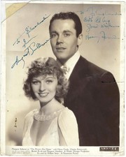 ACTORS HENRY FONDA & MARGARET SULLAVAN, SIGNED VINTAGE STUDIO PHOTO picture