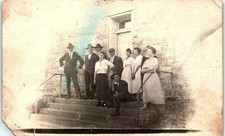 Vintage RPPC Frankley School Spring 1919 Group Outside Stone Building picture