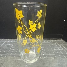 Vtg Hazel Atlas One Pint Sour Cream Glass yellow Ivy Single Glass 231 picture
