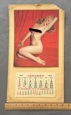 1955 MARILYN MONROE GOLDEN DREAMS PINUP CALENDAR COMPLETE VINTAGE picture