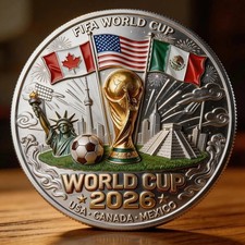 2026 FIFA World Cup USA Canada Mexico Commemorative Coin Collectible Ornaments picture