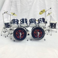 Miniature Drum Set Mini Double Bass Black Musical Instrument Display Gift 1/12 picture