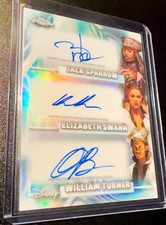 2026 Topps Disney Chrome TR-DKB Authentic Triple Auto Jack Sparrow Swann Turner picture