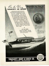1945 TRUSCOTT BOAT & DOCK Truscott 38 sedan cruiser Vintage Print Ad 1 picture