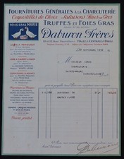 Billhead Invoice 1930 DABURON Truffle Foie Gras MARY Illustrated Deli 129 picture