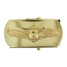 Navy Belt Buckle: Officer Information Dominance - gold buckle with gold Swords picture
