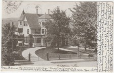 Concord NH postcard - Mrs. Mary Baker G. Eddy's Home - PM 1906 Antrim NH picture
