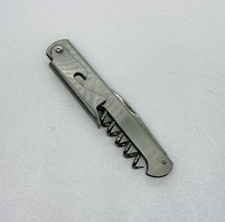 Vintage Solid Stainless Steel Beer Wine Bottle Opener Folding Knife 11 picture