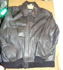 1987 US ARMY AIR FORCE TYPE A -2 FLYERS LEATHER BOMBER JACKET BLACK SIZE XL - T picture