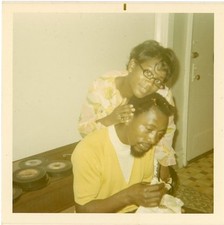 Vtg 1970s Found Photo African American Loving Couple by 45 Records Snapshot picture