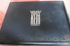 Vintage Kem Playing Cards Athens Greek 2 decks & case and joker picture