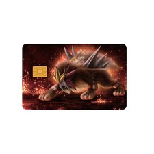 Entei Pokemon Credit Card Sticker Skin Film Pre-Cut Decal Size 8.5 X 5. picture