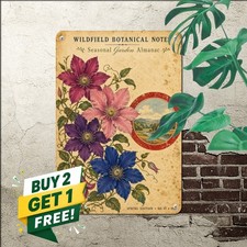 vintage botanical garden poster clematis flowers illustration cluster picture