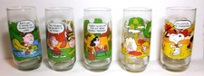 Vintage 1983 McDonald's Peanuts Camp Snoopy Collectors Glasses Complete Set of 5 picture