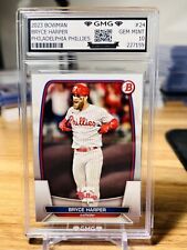 2023 Bowman Bryce Harper #24 GMG Graded 10 Gem Mint 💎 Phillies  picture