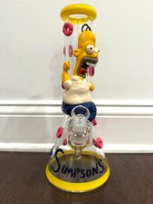14” Premium Glass Water Pipe Art Beaker Bottom Homer Simpson Donuts 14mm picture