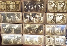 Antique Branded Stereoscope Viewer + 18 Comedic Humor Cards & 14 Travel View Lot picture