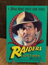 1981 Topps Raiders of the Lost Ark #1 Indiana Jones Title Card Raw NM Pack Fresh picture