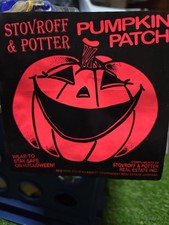 10 Vintage Stovroff & Potter Pumpkin Patch Halloween Safety Reflector Sticker picture