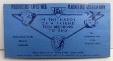 Vintage Denver Stock Yards Livestock PALM Booklet Notepad Unused picture