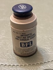 Vintage B F I Antiseptic First Aid Dressing & Surgical Powder Tin Sharp Dohme picture