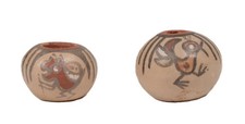 Santa Clara Pueblo Miniature Pottery By Margaret and Luther Gutierrez Pair of 2 picture